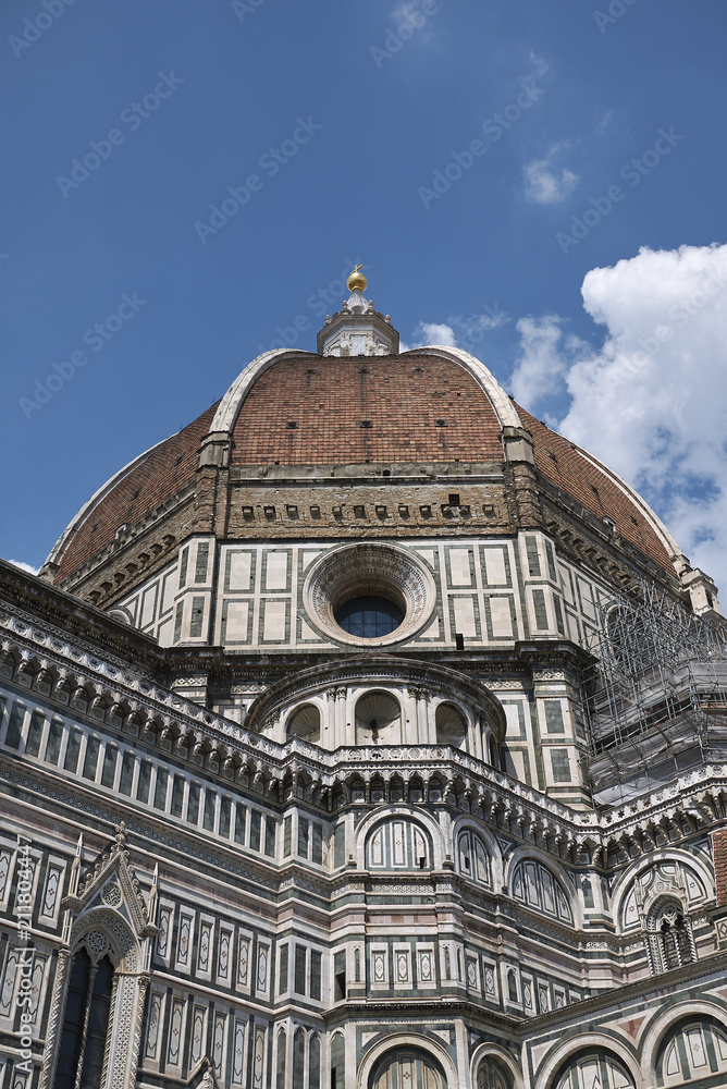 Firenze, Italy - June 21, 2018 : View of Florence Cathedral (Cattedrale di Santa Maria del Fiore)