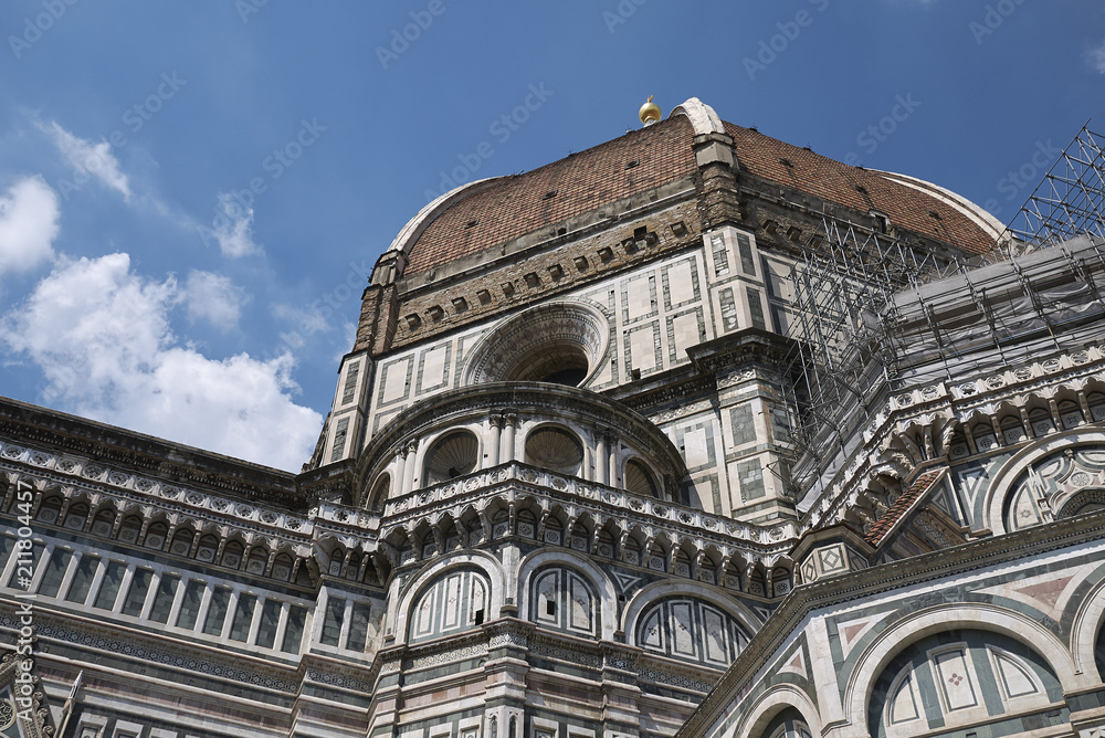 Firenze, Italy - June 21, 2018 : View of Florence Cathedral (Cattedrale di Santa Maria del Fiore)