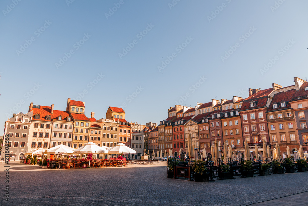 Obraz stare ulice o świcie Warszawa Polska