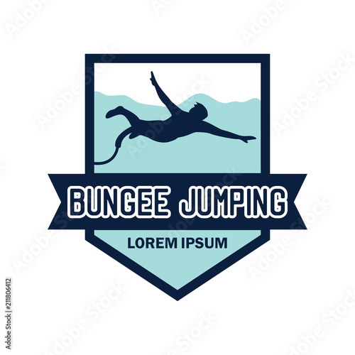 bungee jumping logo with text space for your slogan / tag line, vector illustration