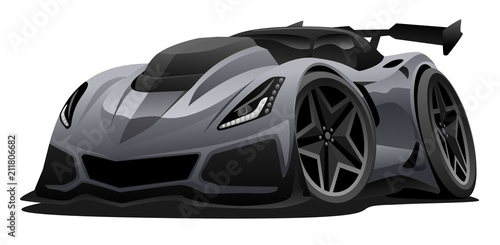 Modern American Sports Car Vector Illustration