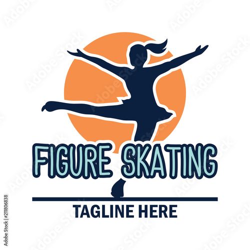 speed skating logo with text space for your slogan / tag line, vector illustration
