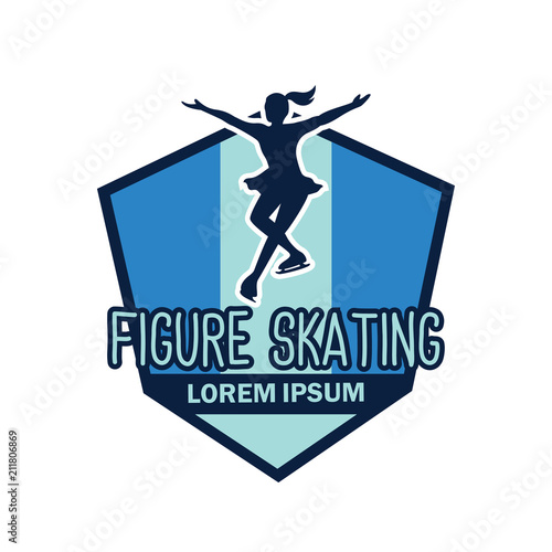 speed skating logo with text space for your slogan / tag line, vector illustration
