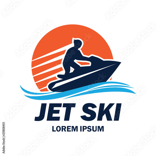 jet ski logo with text space for your slogan / tag line, vector illustration