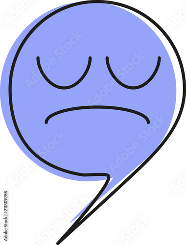 Emoticon - Sad bubble - Vector