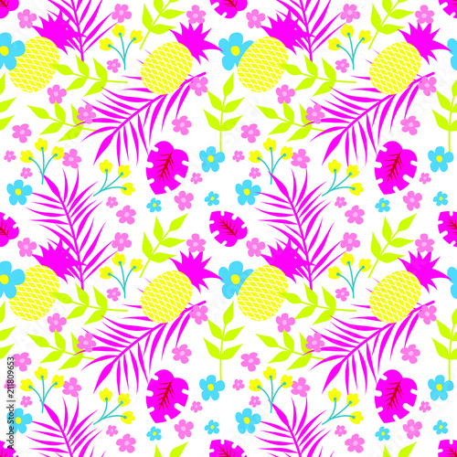 Seamless Pattern Summer Floral Design