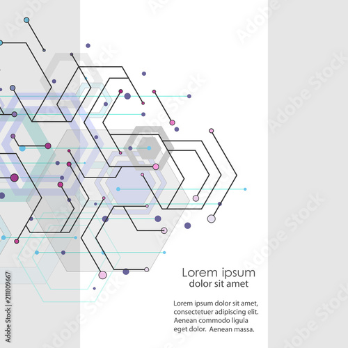 Abstract hexagon background and technology polygonal design