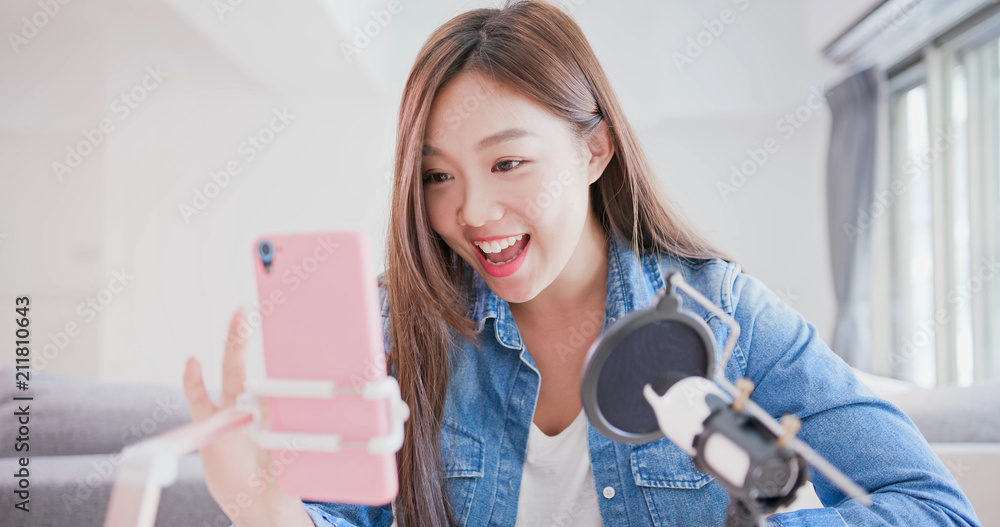 woman have live stream woman have live stream