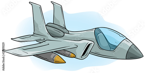 Cartoon cool air Jet Fighter vector icon
