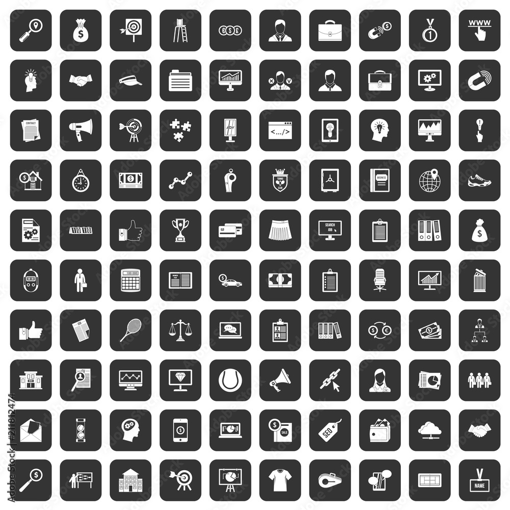 100 partnership icons set in black color isolated vector illustration 100 partnership icons set in black color isolated vector illustration