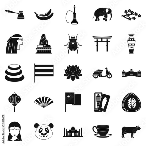 Mysteries of Asia icons set. Simple set of 25 mysteries of asia vector icons for web isolated on white background