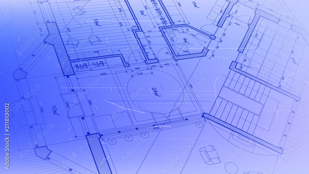 Architecture design: blueprint plan - vector illustration of a plan modern residential building / technology, industry, business concept illustration: real estate, building, construction, architecture Architecture design: blueprint plan - vector illustration of a plan modern residential building / technology, industry, business concept illustration: real estate, building, construction, architecture