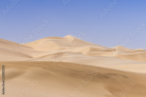 Dunes on the Skeleton Coast / Dunes in Sandstorm at Skeleton Coast, Namib Desert, Namibia, Africa.