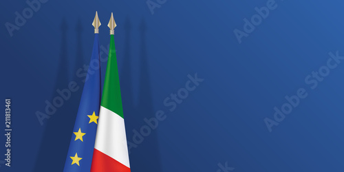 drapeau - Italie - Europe - italien - européen - présentation - fond - économie - politique - migrant