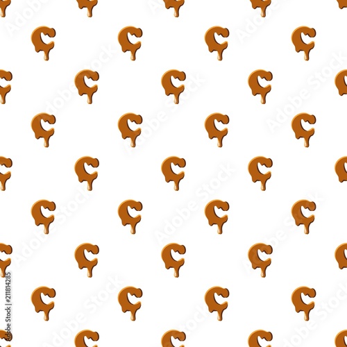 Letter C from caramel pattern seamless repeat in cartoon style vector illustration