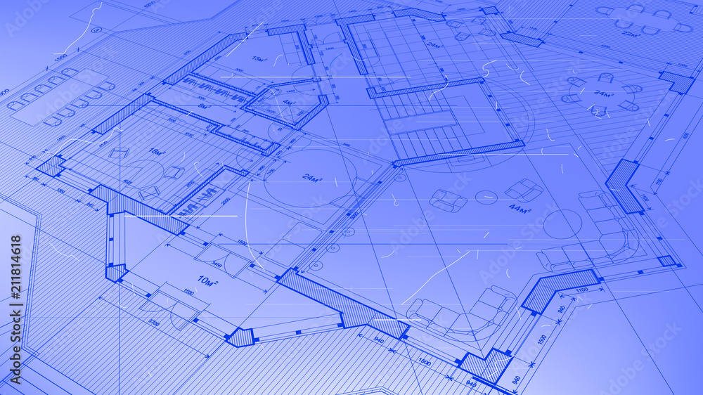 Architecture design: blueprint plan - vector illustration of a plan modern residential building / technology, industry, business concept illustration: real estate, building, construction, architecture Architecture design: blueprint plan - vector illustration of a plan modern residential building / technology, industry, business concept illustration: real estate, building, construction, architecture