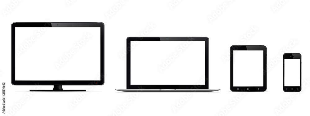 Vector digital devices. Monitor, laptop, tablet and smart phone. Vector digital devices. Monitor, laptop, tablet and smart phone.