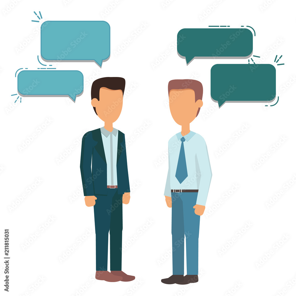Two businessmen standing, talking, discussing negotiating. Two businessmen standing, talking, discussing negotiating.