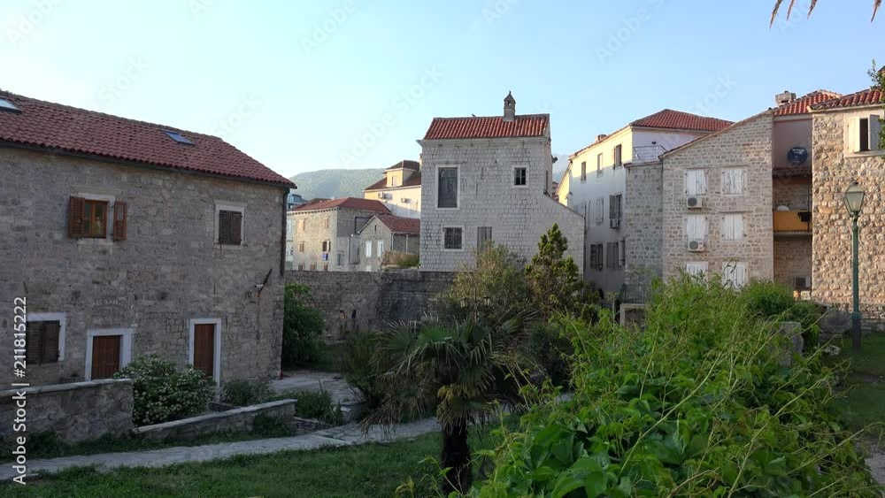 Residential houses in Budva Old town. Montenegro Residential houses in Budva Old town. Montenegro