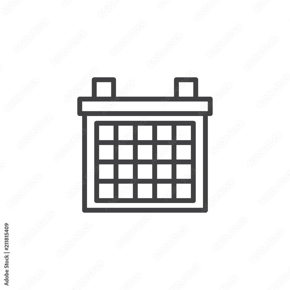 Calendar outline icon. linear style sign for mobile concept and web design. Office Organizer simple line vector icon. Symbol, logo illustration. Pixel perfect vector graphics Calendar outline icon. linear style sign for mobile concept and web design. Office Organizer simple line vector icon. Symbol, logo illustration. Pixel perfect vector graphics