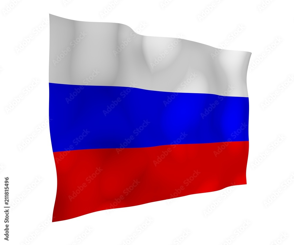 Waving flag of the Russian Federation. The National. State symbol of the Russia. 3D illustration Waving flag of the Russian Federation. The National. State symbol of the Russia. 3D illustration