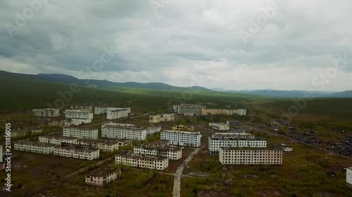 Kadykchan ghost town. Siberian ghost town built by gulag prisoners during World War II. Kolyma Magadan region photo