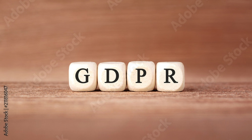 Word GDPR made with wood building blocks