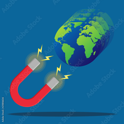 Magnet and earth, Elements, illustration, this image furnished by NASA.