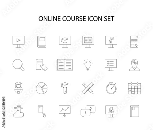 Line icons set. Online course pack. Vector illustration © Дмитрий Горелкин