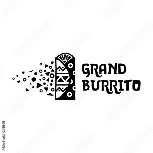 Vector Mexican Burrito Food Logo Template