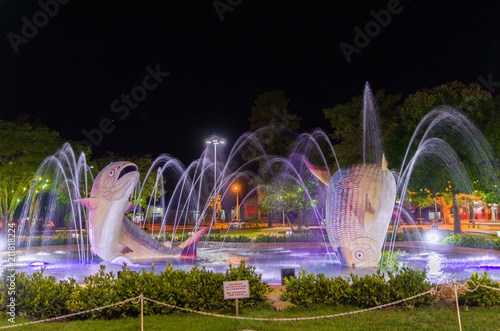 Liberty Square, piraputangas fish, located in the city of Bonito