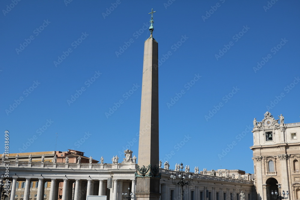 Vatican Obelisk in St. Peter's Square in front of the Saint Peter cathedral in Rome