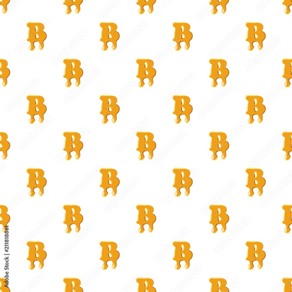 Letter B from honey pattern seamless repeat in cartoon style vector illustration Letter B from honey pattern seamless repeat in cartoon style vector illustration