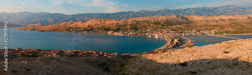 Sunrise in island Pag, Croatia.
