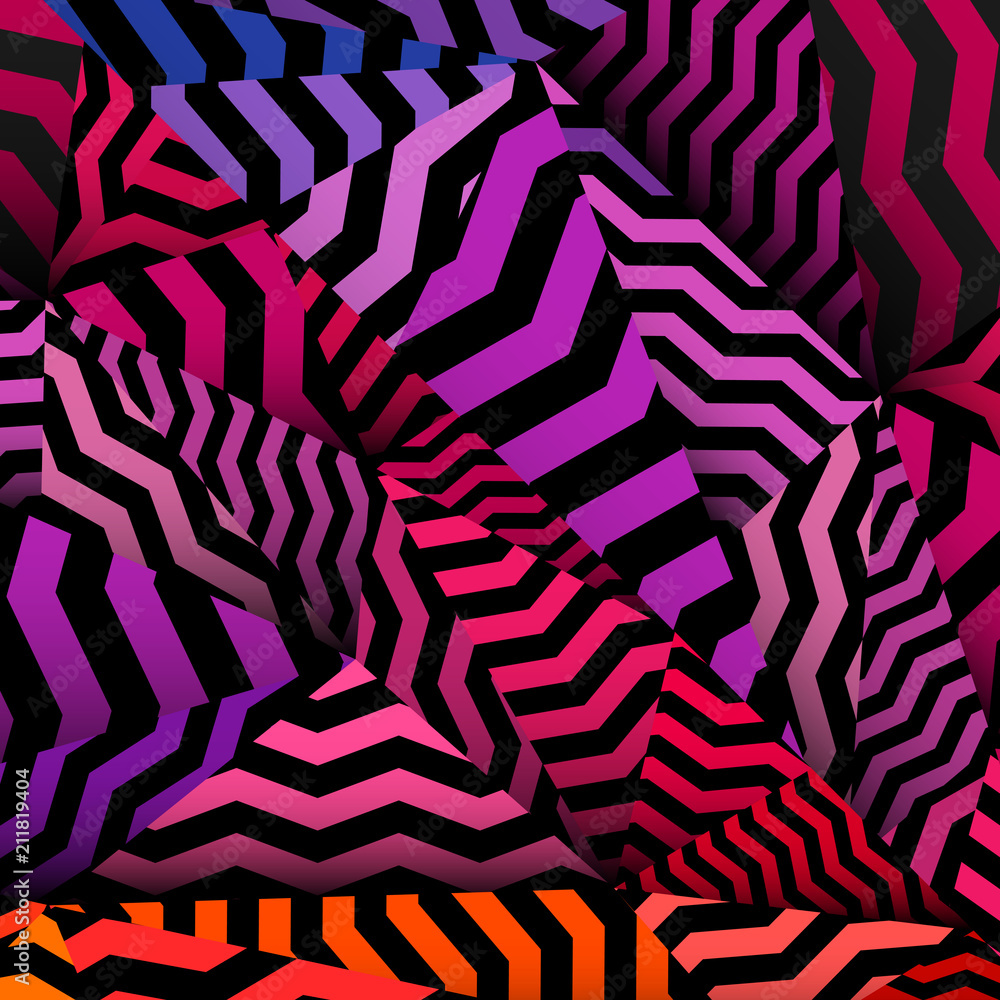 Chevron background, rippled rainbow and black pattern. Chevron background, rippled rainbow and black pattern.