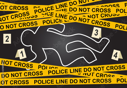 Police line - crime scene vector.