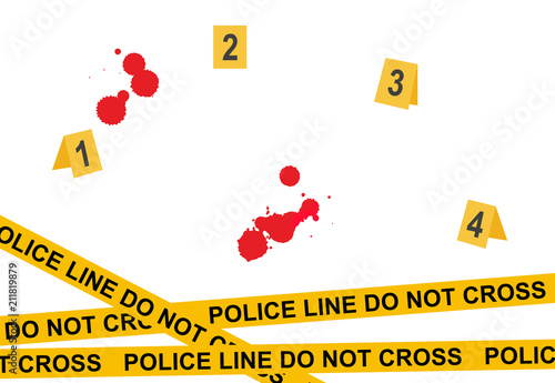 Police line - crime scene vector.