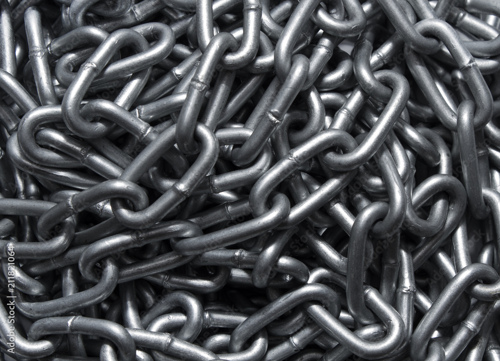 Background of a metal strong chain, top view Background of a metal strong chain, top view