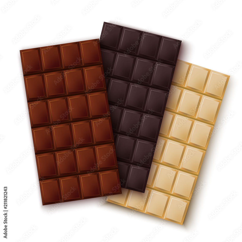 Realistic Detailed 3d Chocolate Set. Vector Realistic Detailed 3d Chocolate Set. Vector