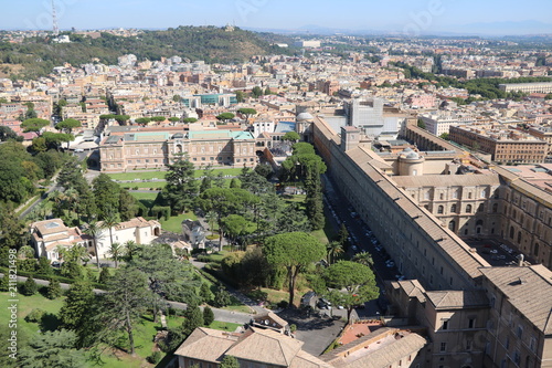 View to Vatican City and Rome from St. Peter's Basilica, Italy