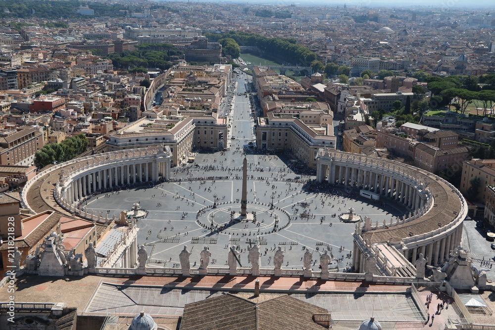 St. Peter's Square in the Vatican in Rome, Italy