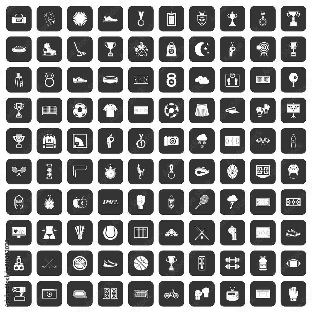 100 stadium icons set in black color isolated vector illustration 100 stadium icons set in black color isolated vector illustration