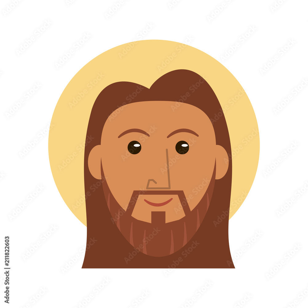 Jesuschrist face cartoon vector illustration graphic design Jesuschrist face cartoon vector illustration graphic design