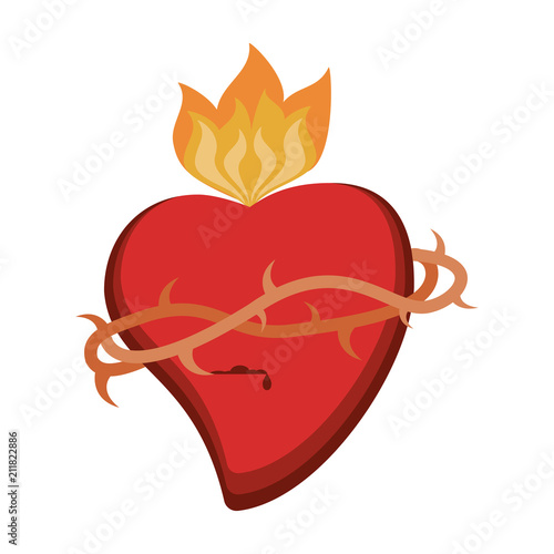 Catholic sacred heart symbol vector illustration graphic design