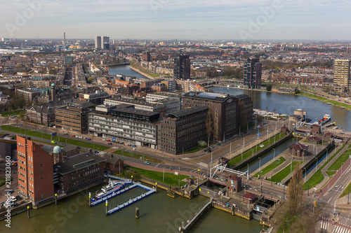 Waterway with sluice-gate in urban environment © Maarten Zeehandelaar