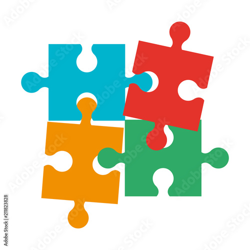 Jigsaw pieces isolated vector illustration graphic design