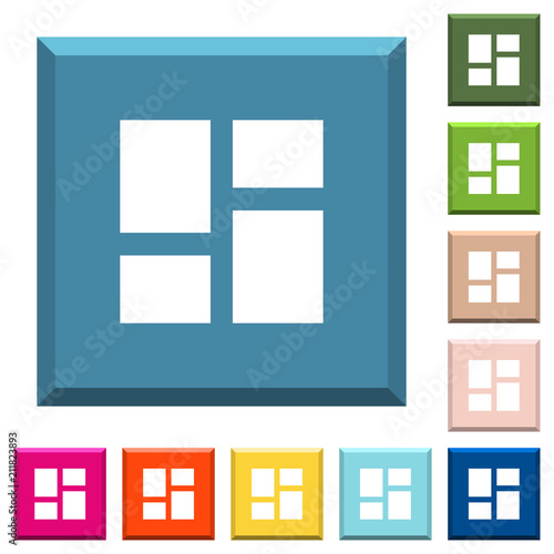 Admin dashboard panels white icons on edged square buttons
