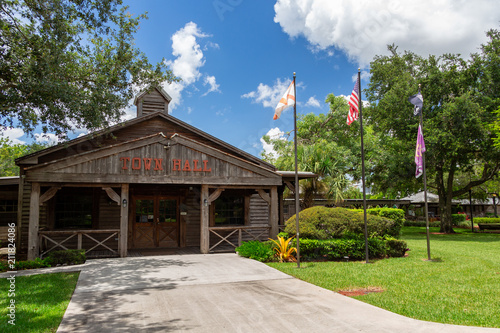City of Davie Town Hall, historic, old west style wooden building - Davie, Florida, USA photo