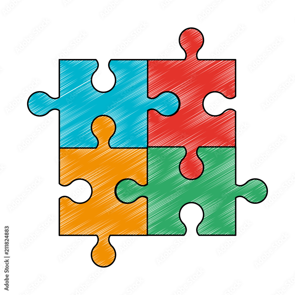 Jigsaw pieces isolated vector illustration graphic design Jigsaw pieces isolated vector illustration graphic design