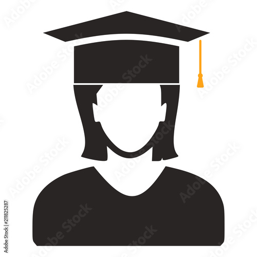 vector graduates student - education icon, university diploma graduation symbol